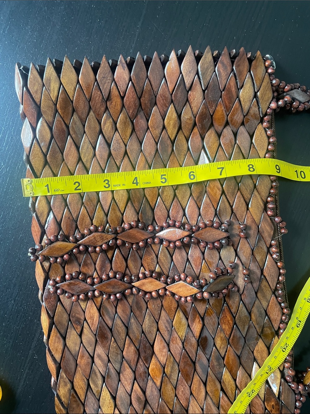 Handmade Wooden beaded purse - Picture 9 of 10